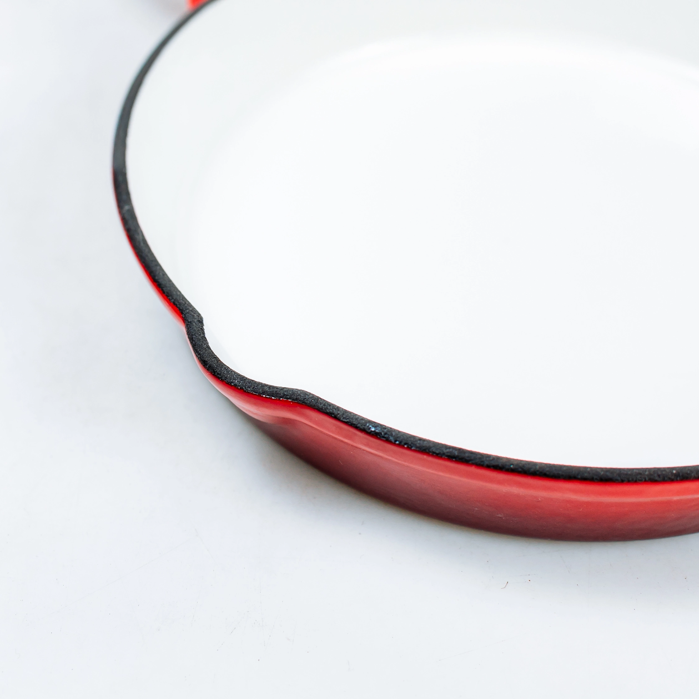 Красная эмалированная стеклянная верхняя 6-дюймовая чугунная сковорода для гриля