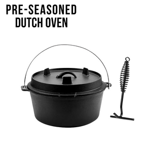 Чугунная голландская печь OEM для использования вне помещений черного цвета 9Qt с ножками
