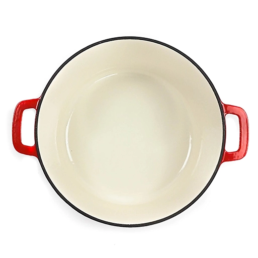 Чугунная форма для выпечки с антипригарным покрытием Red.7Qt, эмалированная сковорода с крышкой