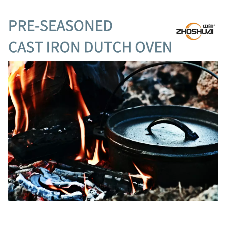 Чугунная голландская печь для кемпинга на открытом воздухе 7Qt с ножками